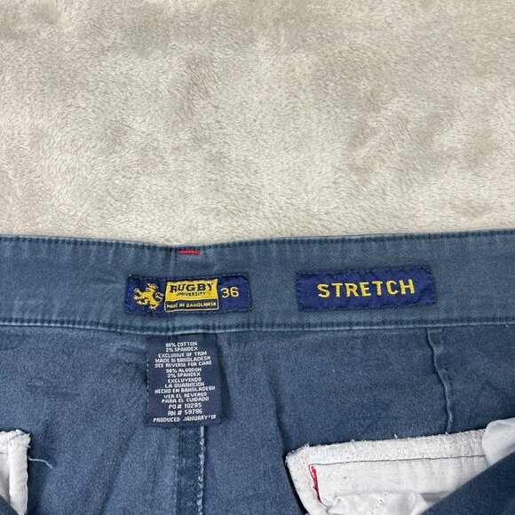 Rugby University Nautical Boat Themed Flat Front Stretch Shorts Men's Size 36 - Picture 2 of 10